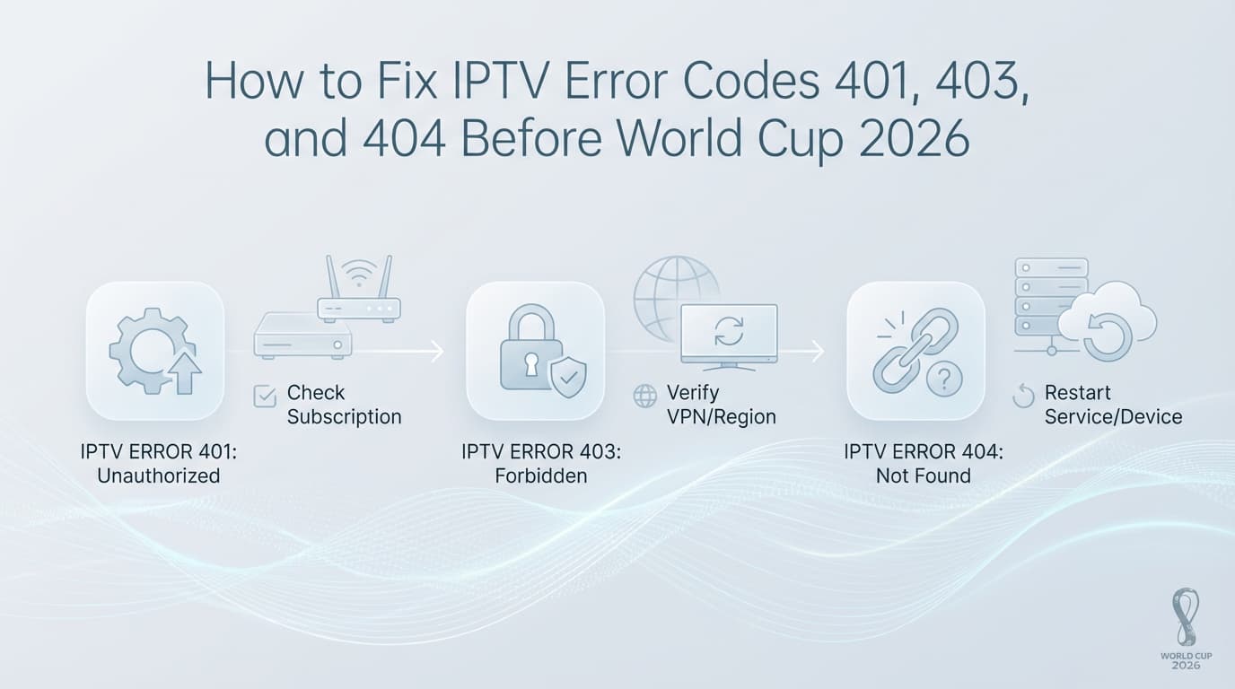 Fix IPTV Error Codes 401, 403, and 404
